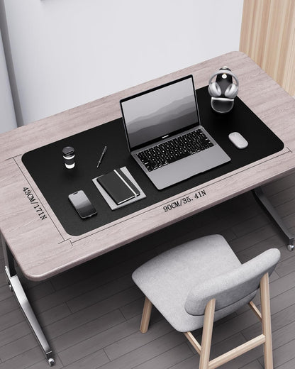 YSAGi Double-Sided Desk Pad, 31.5"x15.7"Leather Desk Mat, Eco Cork Desk Pad Protector,Large Mouse Pad,Waterproof Desk Blotter for Office/Home(Coffee)