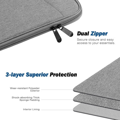 MoKo 9-11 Inch Tablet Sleeve Case, Fits New 11inch iPad Air M4/Pro M5, iPad A16 11", i-Pad 10/9/8/7th/Air 5/4th 10.9"/10.2", Tab S9/S8 11", Protective Bag Carrying Case with Pocket, Dark Gray