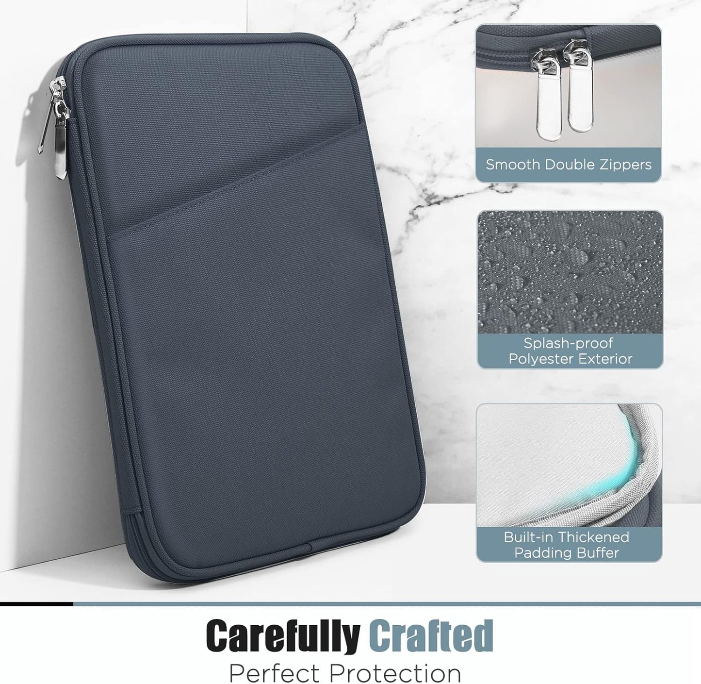 TiMOVO 9-11" Tablet Sleeve Bag for iPad 11-inch A16 2025, iPad 10.9"/10.2"| Air 11 Inch/5th/4th Gen. 10.9", Galaxy Tab A9+/A11Plus 11", Protective Bag with Pocket, Black