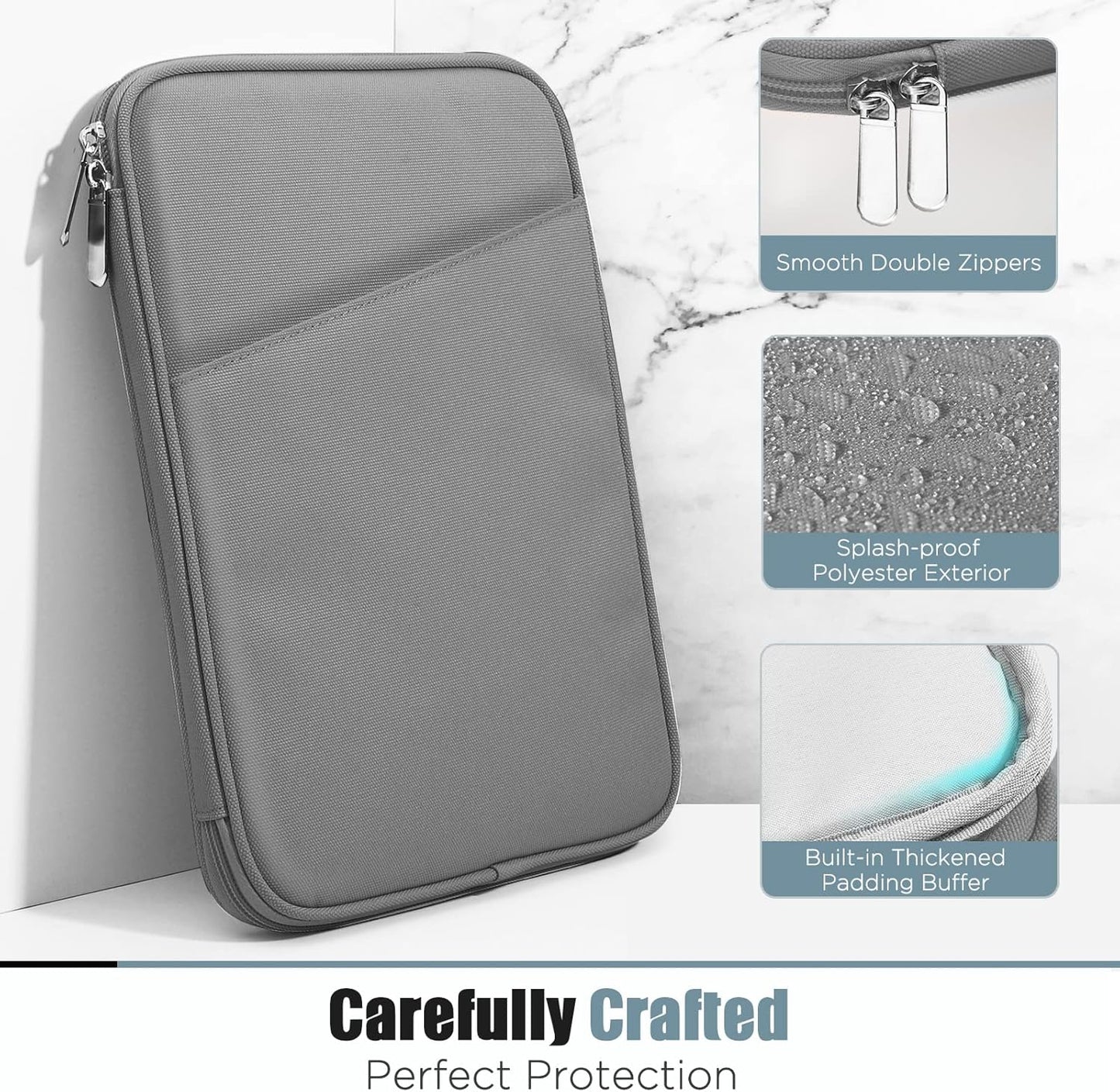 TiMOVO 9-11" Tablet Sleeve Bag for iPad 11-inch A16 2025, iPad 10.9"/10.2"| Air 11 Inch/5th/4th Gen. 10.9", Galaxy Tab A9+/A11Plus 11", Protective Bag with Pocket, Black