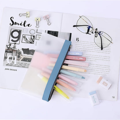 Mr. Pen- Clear Pencil Pouch, 8.50"x4.25", 3 Pack, Durable TPU Material, Medium Water-Resistant Pencil Bags with Smooth Zipper, Multipurpose Clear Pouch for Stationery, School, Office, Travel Supplies