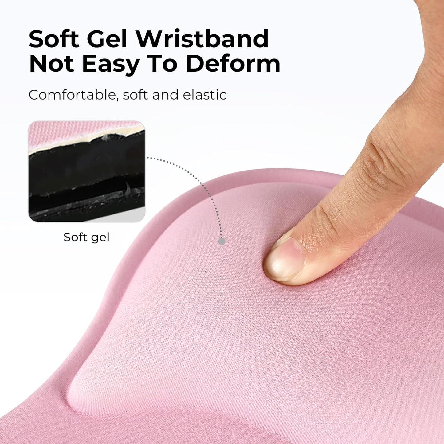EooCoo Ergonomic Mouse Pad with Gel Wrist Rest Support, Middle Concave Design for Natural Wrist Alignment, Non-Slip Base Mousepad for Laptop, Computer, Office Desk Accessories, Carpal Tunnel Syndrome