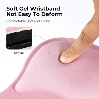 EooCoo Ergonomic Mouse Pad with Gel Wrist Rest Support, Middle Concave Design for Natural Wrist Alignment, Non-Slip Base Mousepad for Laptop, Computer, Office Desk Accessories, Carpal Tunnel Syndrome