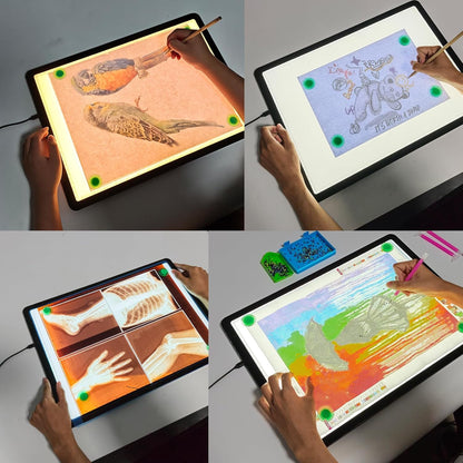 Elice Magnetic A4 Light Board for Diamond Painting, Ultra-Thin Tracing LED Light Box with Side Buttons, Super Bright Diamond Art Light Pad, Light Table for Drawing, Sketching, Weeding Vinyl - Black