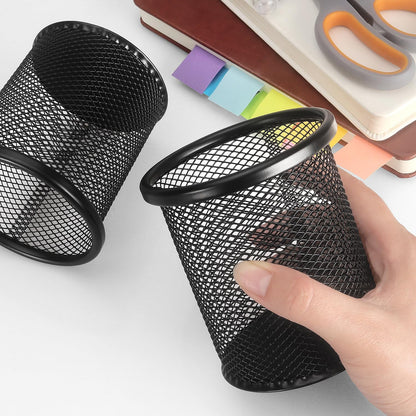 Tamaki Pen Holder Cup for Desk, Desk Organizer Wire Mesh Pencil Cup Holder for Desk Office Pen Organizer (Purple)