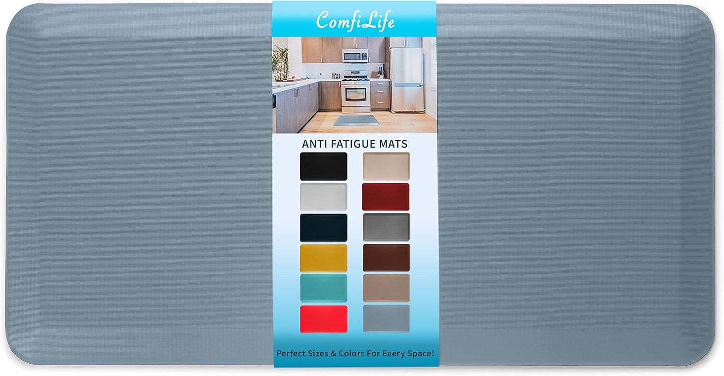ComfiLife Anti Fatigue Floor Mat – 3/4 Inch Thick Kitchen Mats for Floor, Standing Desk Mat, Kitchen Rug – Comfort at Home, Office – Durable – Stain Resistant – Non-Slip Bottom (20" x 32", Black)