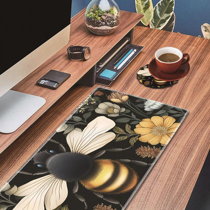 Mouse Wrist Rest and Keyboard Wrist Rest Pad Set, Non-Slip Rubber Base Smooth Surface Ergonomic Gaming Mouse Pad for Easy Typing and Pain Relief, Antique Blue Wood Grain Dog Paw + Coaster