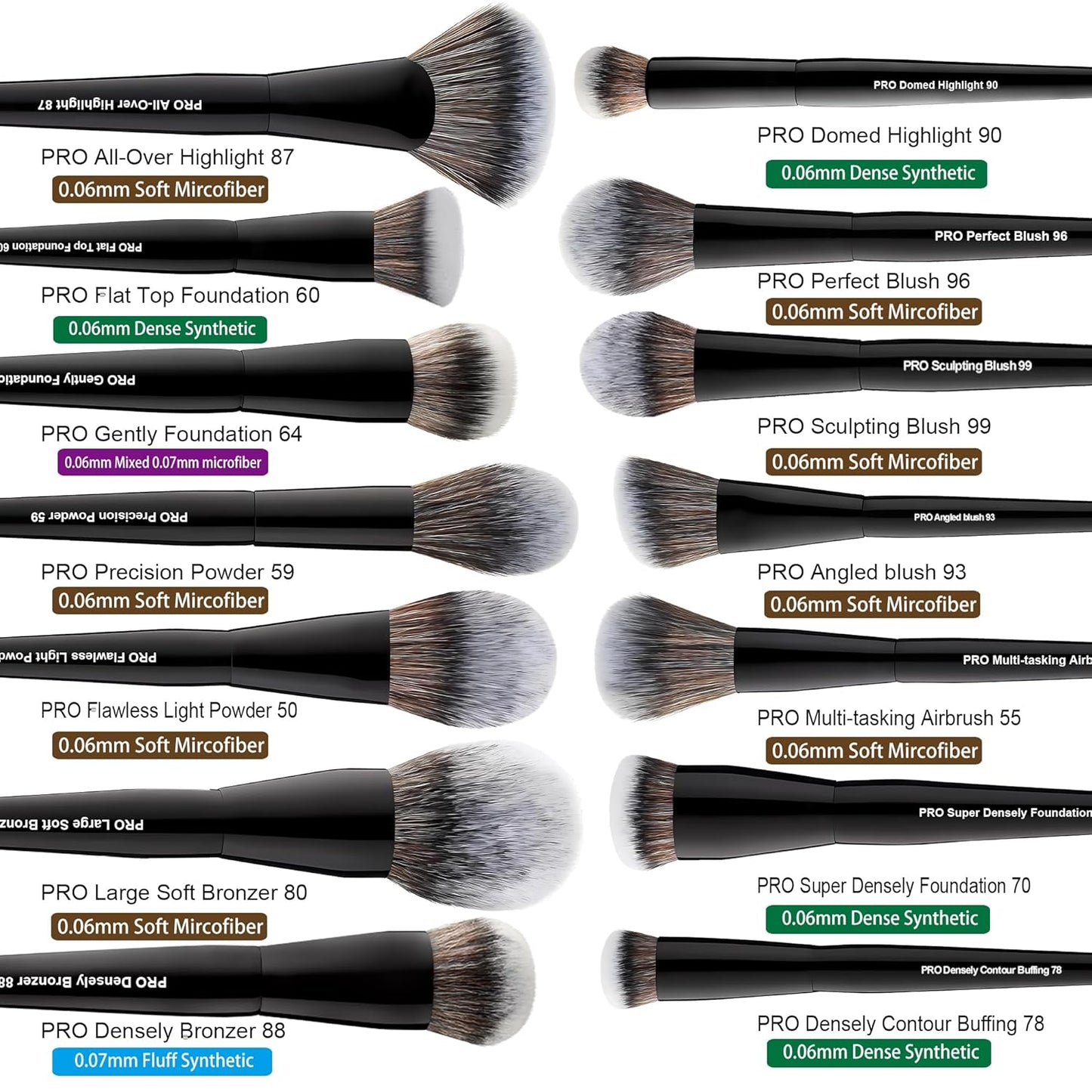 Bueart Design 32Pcs PRO Grade Makeup Brushes Set with Super large Holder, Premium Ultra-soft Synthetic Foundation Contour Powder Blush Concealer Eyeshadow Classic Black Make up Brush