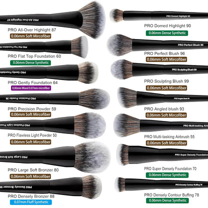 Bueart Design 32Pcs PRO Grade Makeup Brushes Set with Super large Holder, Premium Ultra-soft Synthetic Foundation Contour Powder Blush Concealer Eyeshadow Classic Black Make up Brush