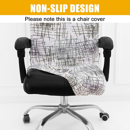 Smiry Stretch Printed Office Chair Armrest Covers, 2 Pcs Soft Fit Removable Washable Computer Desk Chair Arm Covers Protector, Black
