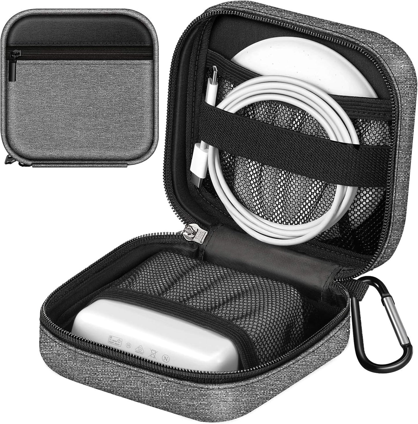 FINPAC Hard Case for MacBook Charger, Small Electronic Organizer Bag for MacBook Power Adapter, Portable Pouch Travel Storage for Laptop Accessories, Magic Mouse, USB Drives, GoPro, Gadgets - Black