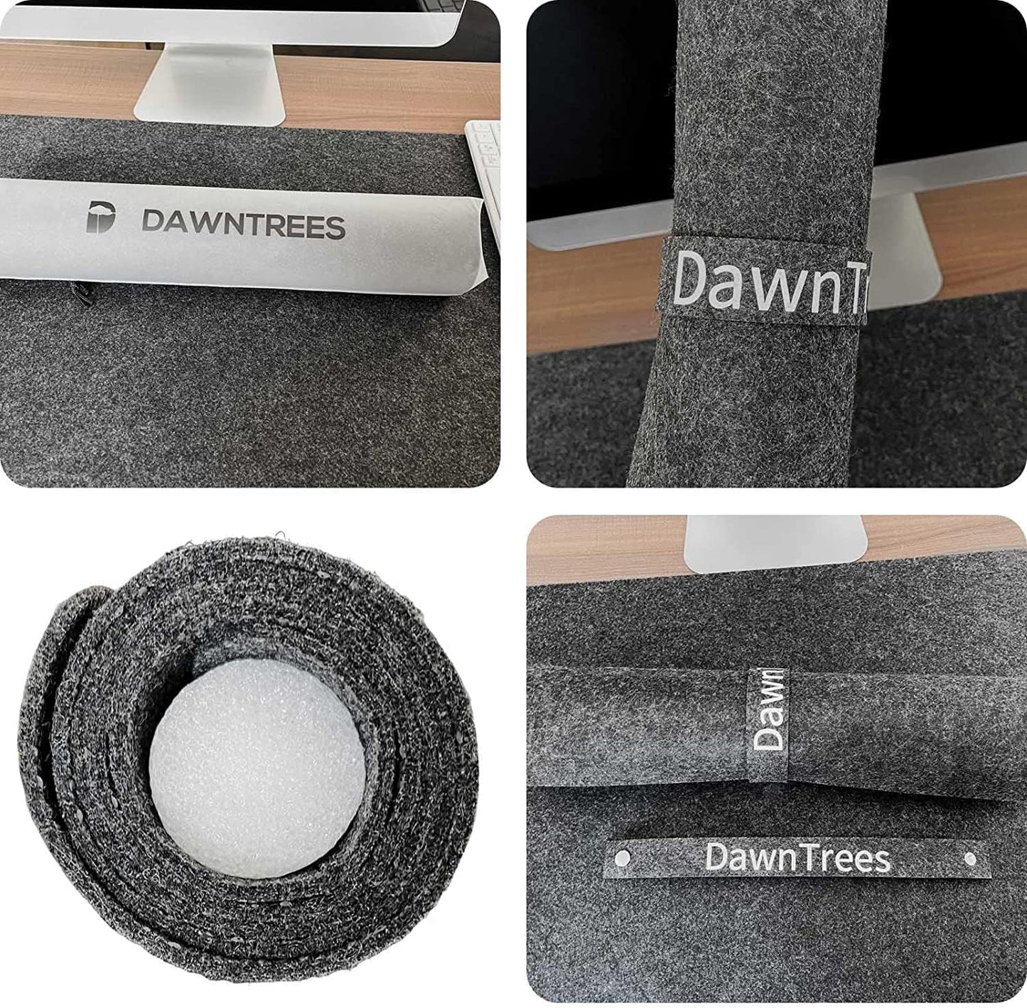 Felt Desk Mat,35.5" x 15.8" Inches,Large Keyboard Mat,Wool Desk Pad, Extra Large Felt Mouse Pad for Computers,Laptops, Offices and Homes. (Dark Gray)