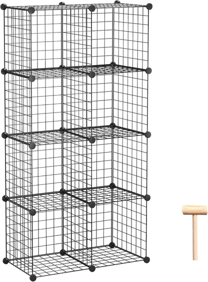 C&AHOME Wire Cube Storage, 6 - Cube Organizer Metal C Grids, Modular Shelves Units, Storage Bins Shelving, Closet Organizer, Ideal for Home, Office, Living Room, 36.6”L x 12.4”W x 36.6”H Black