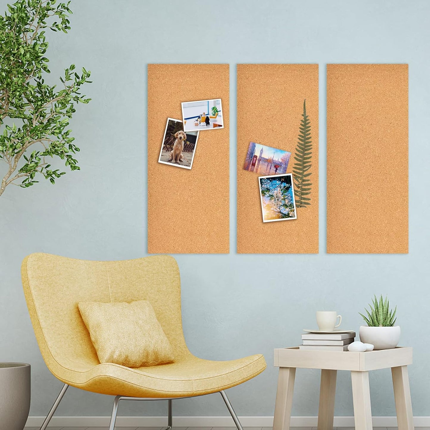 17x8 Corkboard Tiles Bulletin Board, 1/2" Thick Self-Adhesive Cork Boards for Walls, Cork Tiles Vision Board for Home, Office, School, Bulletin Board Decorations(12mm,1pc)