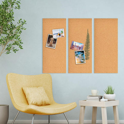 17x8 Corkboard Tiles Bulletin Board, 1/2" Thick Self-Adhesive Cork Boards for Walls, Cork Tiles Vision Board for Home, Office, School, Bulletin Board Decorations(12mm,1pc)