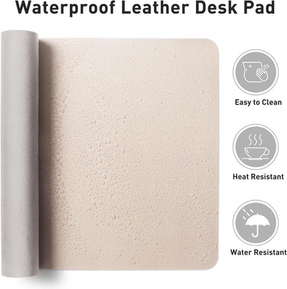 Aothia Leather Desk Pad Protector, Mouse Pad, Office Desk Mat, Non-Slip PU Leather Desk Blotter, Laptop Desk Pad, Waterproof Desk Writing Pad for Office and Home (Black,36" x 17") - Colors B