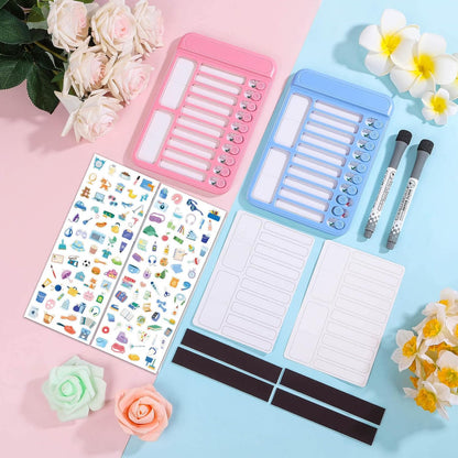 Audab Dry Erase Chore Chart for Kids, Magnetic Whiteboard Checklist Board, Chore Checklist Slider to Do List Board, Daily Routine Chart Schedule Board Task Tracker for Home Refrigerator, Wall, Desk