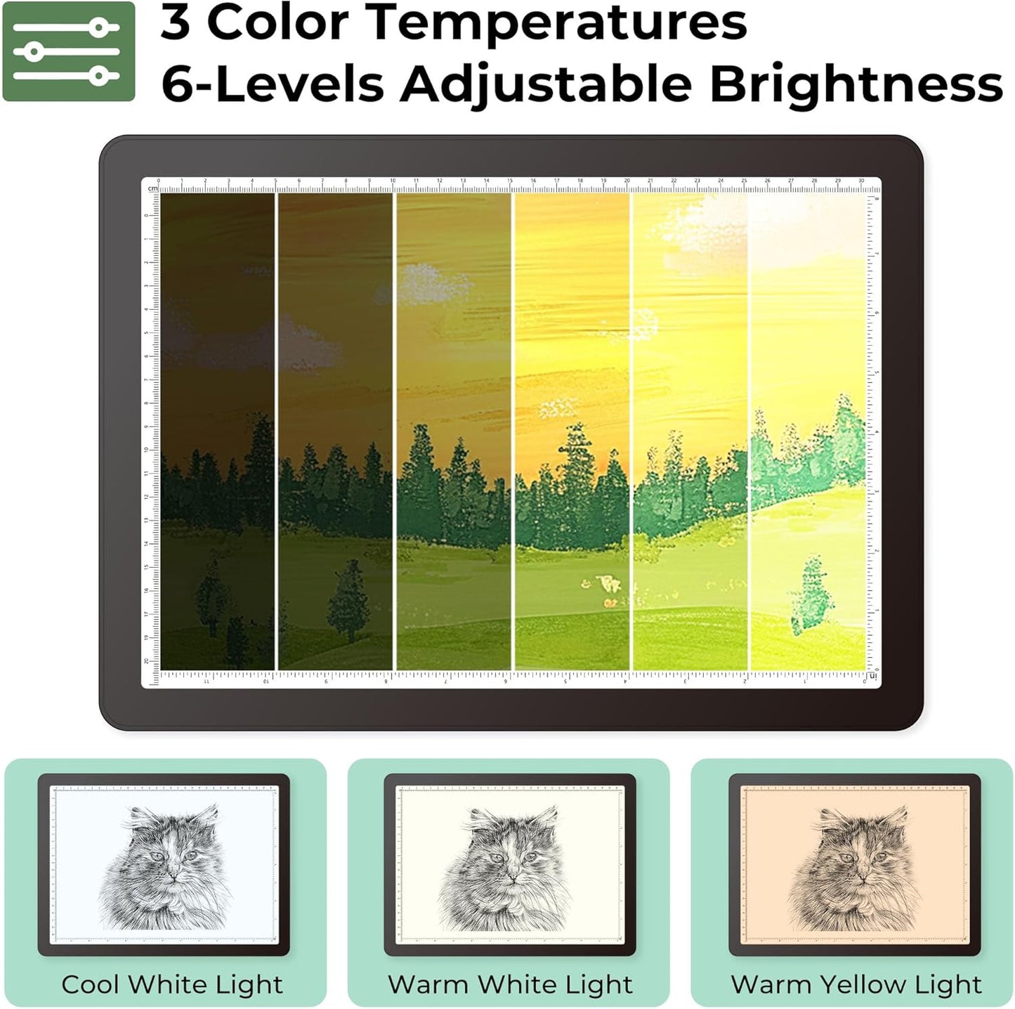 Rechargeable A4 Light Box for Tracing,Bawaslom LED Light Pad with Adjustable Stand and Strong Magnets,Ultra-Thin & Bright Tracing Board for Diamond Art,Sketching,Vinyl Weeding,Architectural Design