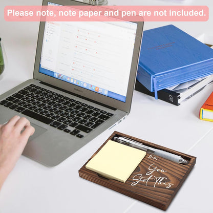 Inspirational Motivational Gifts, Encourage Gifts, Recovery Gifts, Little Reminders Sticky Note Holder, Post-it Note Dispenser for Desk, Wooden Post-it Note & Pen Holder 6.5" x 4.7" - FTA121