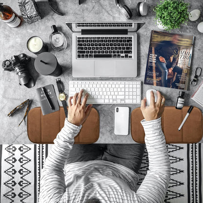 2Pcs Upgrade Computer Wrist Elbow Pad, Portable Memory Foam Arm Wrist Rest Pillow, Soft Wrist Support Mat for Keyboard Desktop Office Gaming - Alleviate Elbow Pain (Moderate Size, 7.8 x 15.7 inch)