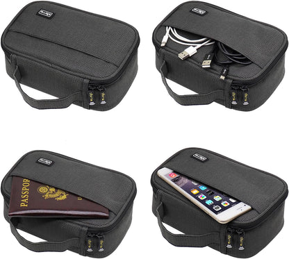 sisma Travel Electronics Organizer Small Carrying Case for Cables Phone Chargers USB Plugs Power Cords Earbuds Adapter Tech Accessories Pouch -Grey