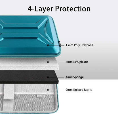 DOMISO 15.6-16 Inch Laptop Hard Case, Waterproof Shockproof Hard Shell Laptop Sleeve Protective Carrying Case with Retractable Handle for Macbook Pro/Lenovo IdeaPad Legion/HP ENVY/Dell XPS,Black