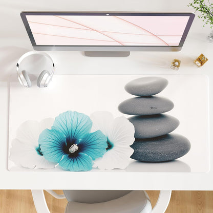 QIYI Large Mouse Pad, Cute Pink Desk Mat for Desktop, Women Girls PU Leather Desk Pad Waterproof Gaming Mousepad, Rose Gold Marble Computer Protector Writing Pad for School Office Home 31.5" x 15.7"