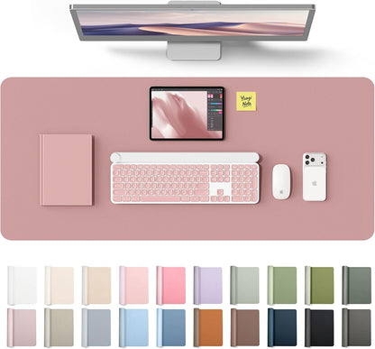 YSAGi Leather Desk Pad Protector, Large Mouse Pad, Non-Slip PU Leather Desk Blotter, Waterproof Writing Pad for Office and Home (31.5" x 15.8", Eggshell) - Colors B