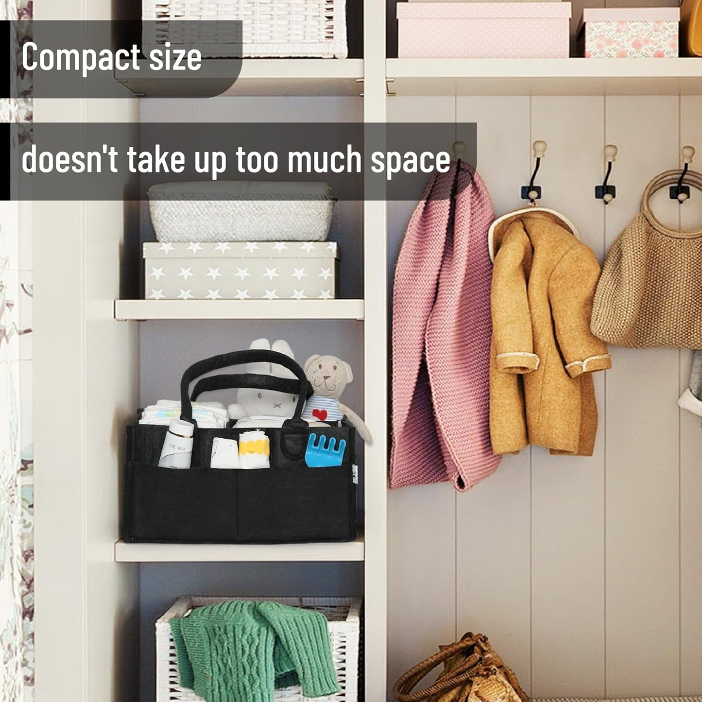 Mr. Pen- Baby Diaper Caddy Organizer, Gray, Medium, Nursery Storage Bin and Car Organizer for Diapers and Baby Wipes