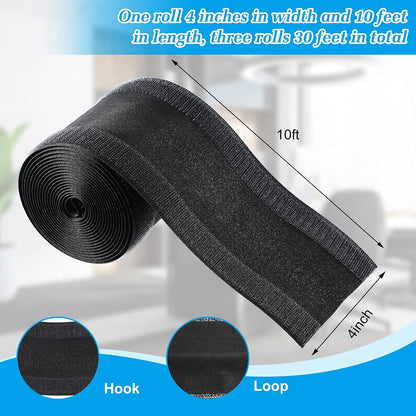 WILLBOND Carpet Cord Cover Cable Protector Floor Cover Cable Protector Management Only for Commercial Office Carpet(19.69 ft,Black)