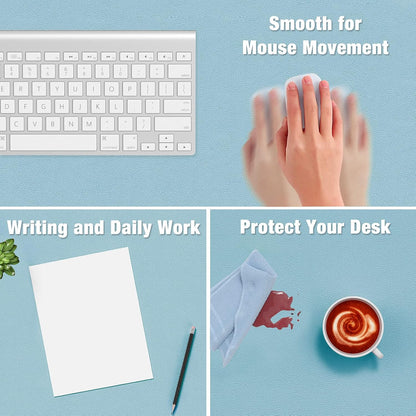 Hsurbtra Desk Pad, 23.6" x 13.8" PU Leather Desk Mat, M Extended Mouse Pad, Waterproof Desktop Blotter Protector, Non-Slip Ultra Thin Small Laptop Keyboard Writing Mat for Office Home, Pink