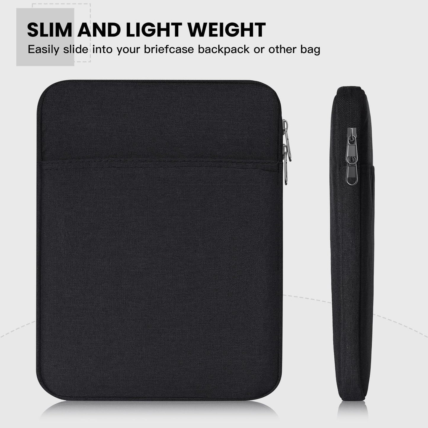 Tablet Sleeve for 2026 iPad A16, 11 inch iPad Air M4 M3 M2, Pro M5, Amazon Fire Max 11 Tablet/Kindle Fire HD 10/10 Plus, Galaxy Tab A9+ Plus Bag, Black