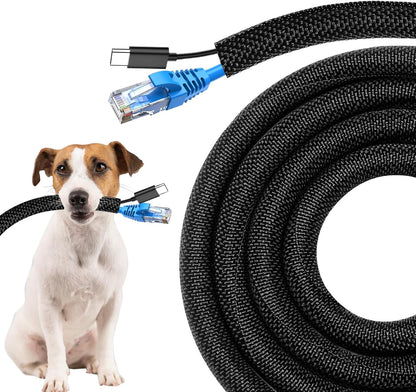 Secbolt Cord Protectors from Pets No Chew, 10ft - 1/2 inch Ultra Durable Cord Covers for Pets, Bite-Resistant Cable and Wire Protector for Cats, Dogs, Rabbits - Black