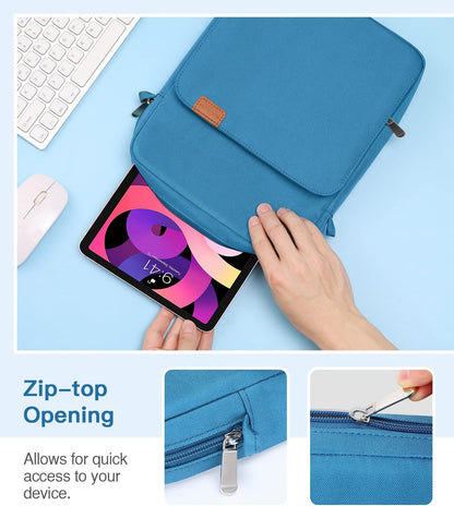 MoKo 13 Inch Tablet Sleeve Bag, Fits with 13 Inch New iPad Pro M5 & Air M4/M3, iPad Pro 12.9 M2&M1,Surface Laptop Go 12.4,Galaxy Tab S8+/S9+ 12.4,Handle Carrying Case with Shoulder Strap,Black &Gray