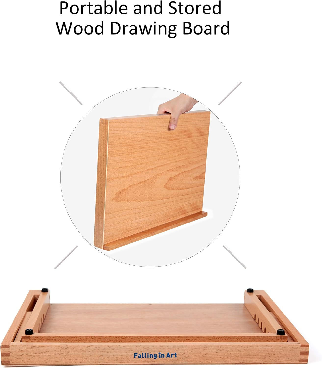 Falling in Art 5-Position Wood Drafting Table Easel Drawing and Sketching Board, 16 1/2 Inches by 12 1/8 Inches