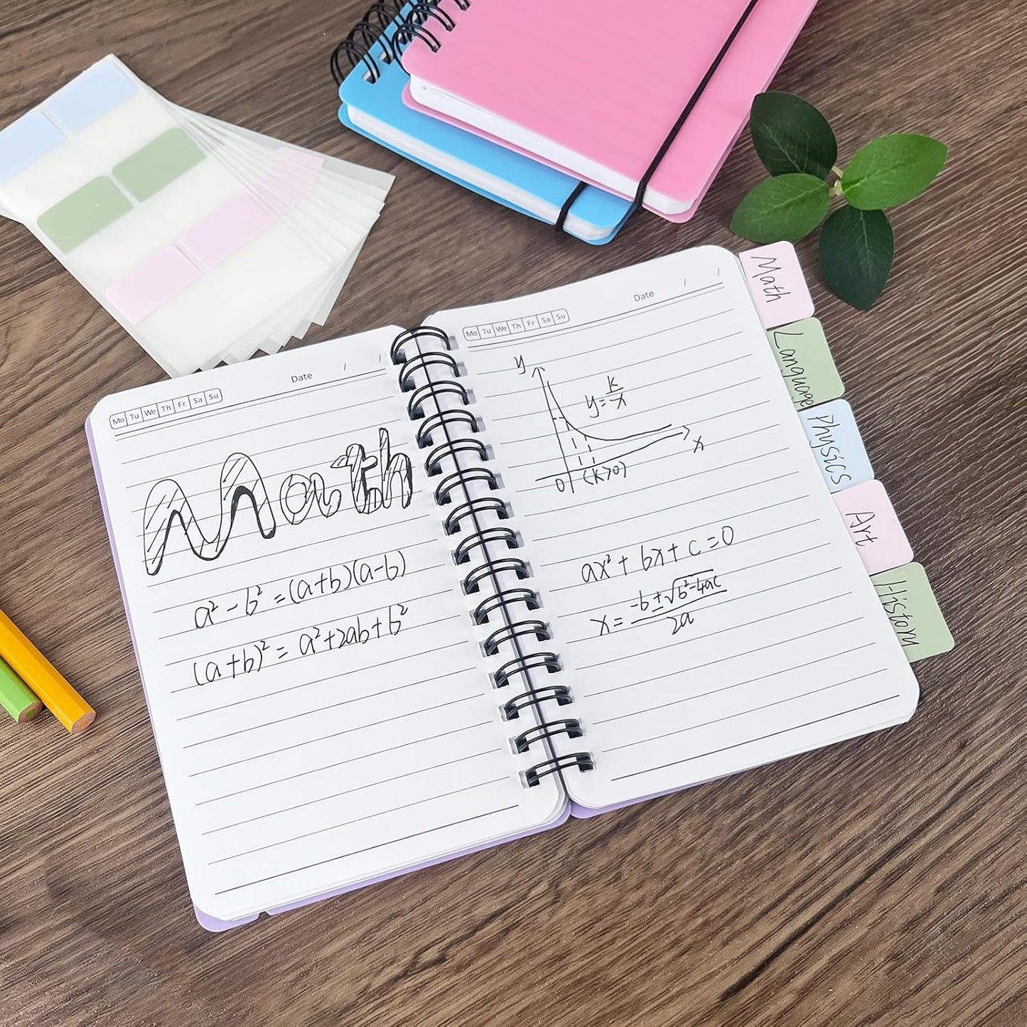 KTOJOY 3 Pack Small Pocket Spiral Notebook, 3.5x5.5 inches, 7mm Lined Pages, 80 Sheets/160 Pages 100gsm Thick Paper