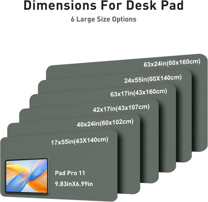 Aothia Leather Desk Pad Protector, Mouse Pad, Office Desk Mat, Non-Slip PU Leather Desk Blotter, Laptop Desk Pad, Waterproof Desk Writing Pad for Office and Home (Brown,23.6" x 13.7") - Colors A
