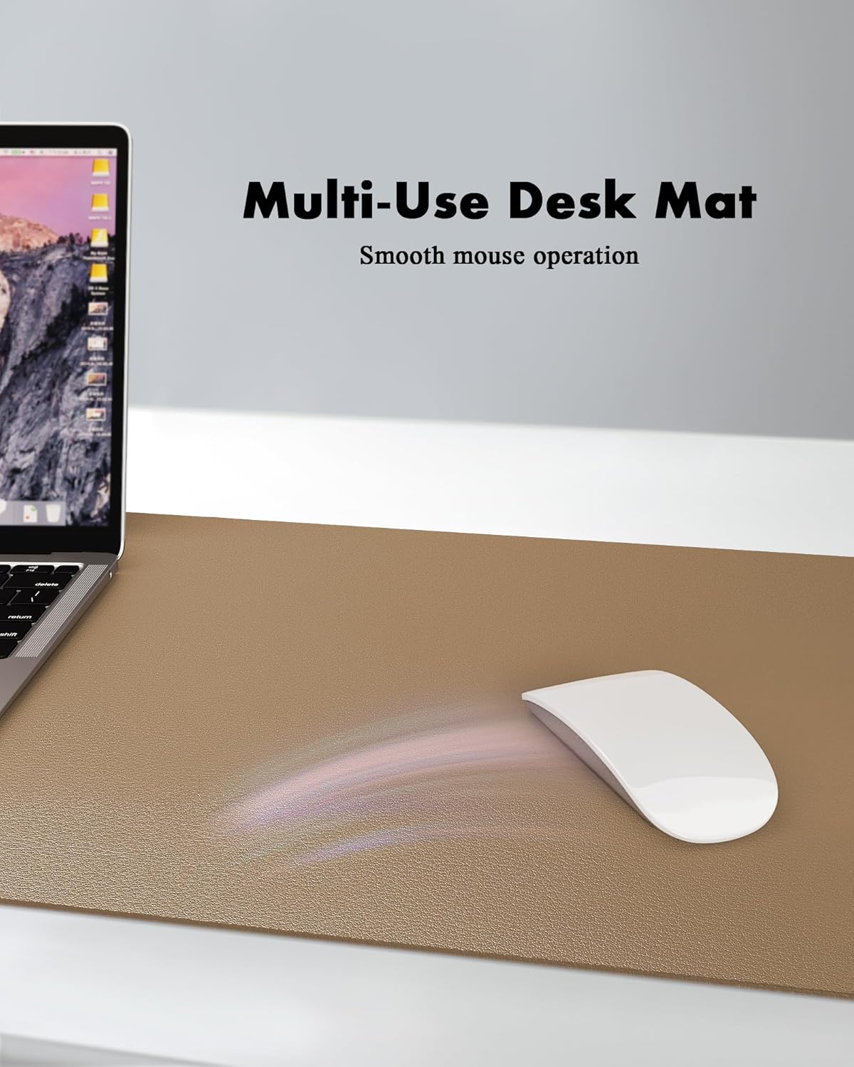 YSAGi Double-Sided Desk Pad, 31.5"x15.7"Leather Desk Mat, Eco Cork Desk Pad Protector,Large Mouse Pad,Waterproof Desk Blotter for Office/Home(Coffee)
