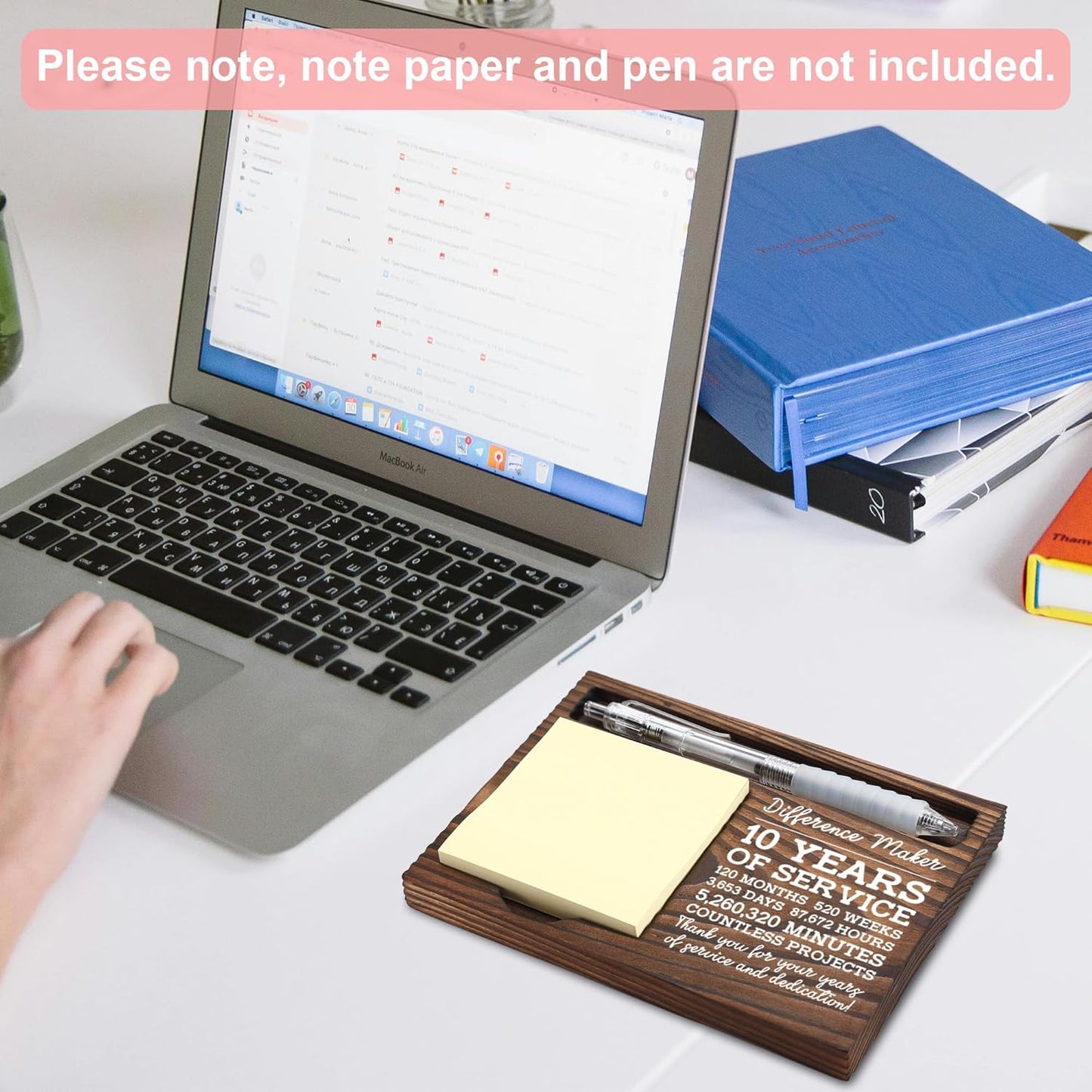 Inspirational Motivational Gifts, Encourage Gifts, Recovery Gifts, Little Reminders Sticky Note Holder, Post-it Note Dispenser for Desk, Wooden Post-it Note & Pen Holder 6.5" x 4.7" - FTA121