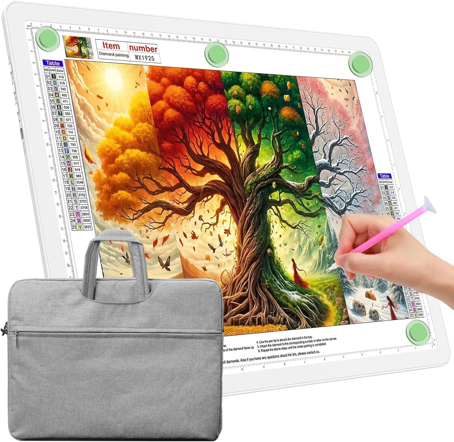TOHETO A4 Light Board for Diamond Painting, Super Bright Magnetic Light Pad with Side Buttons, Lightbox for Tracing and Drawing, Corded Light Table for Sketching, Animation, Weeding Vinyl (Black)