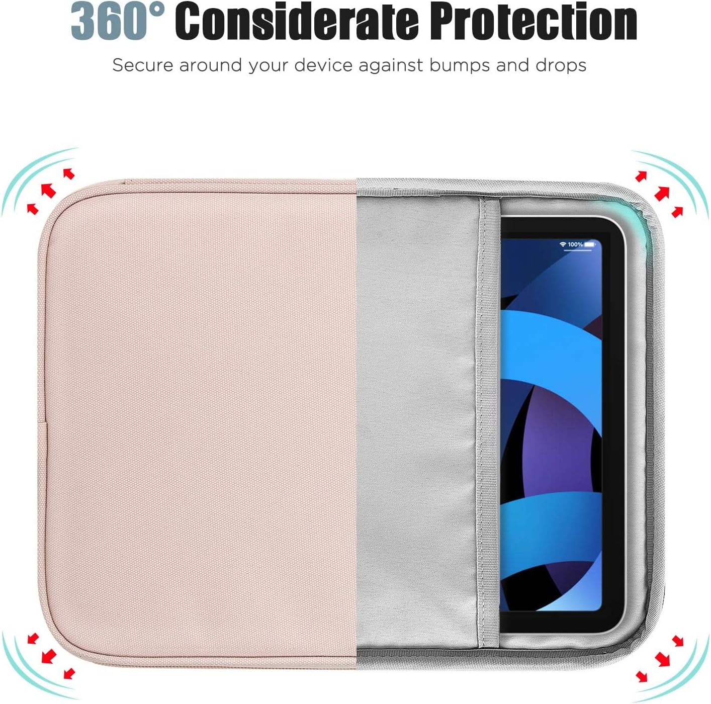 TiMOVO 9-11" Tablet Sleeve Bag for iPad 11-inch A16 2025, iPad 10.9"/10.2"| Air 11 Inch/5th/4th Gen. 10.9", Galaxy Tab A9+/A11Plus 11", Protective Bag with Pocket, Black