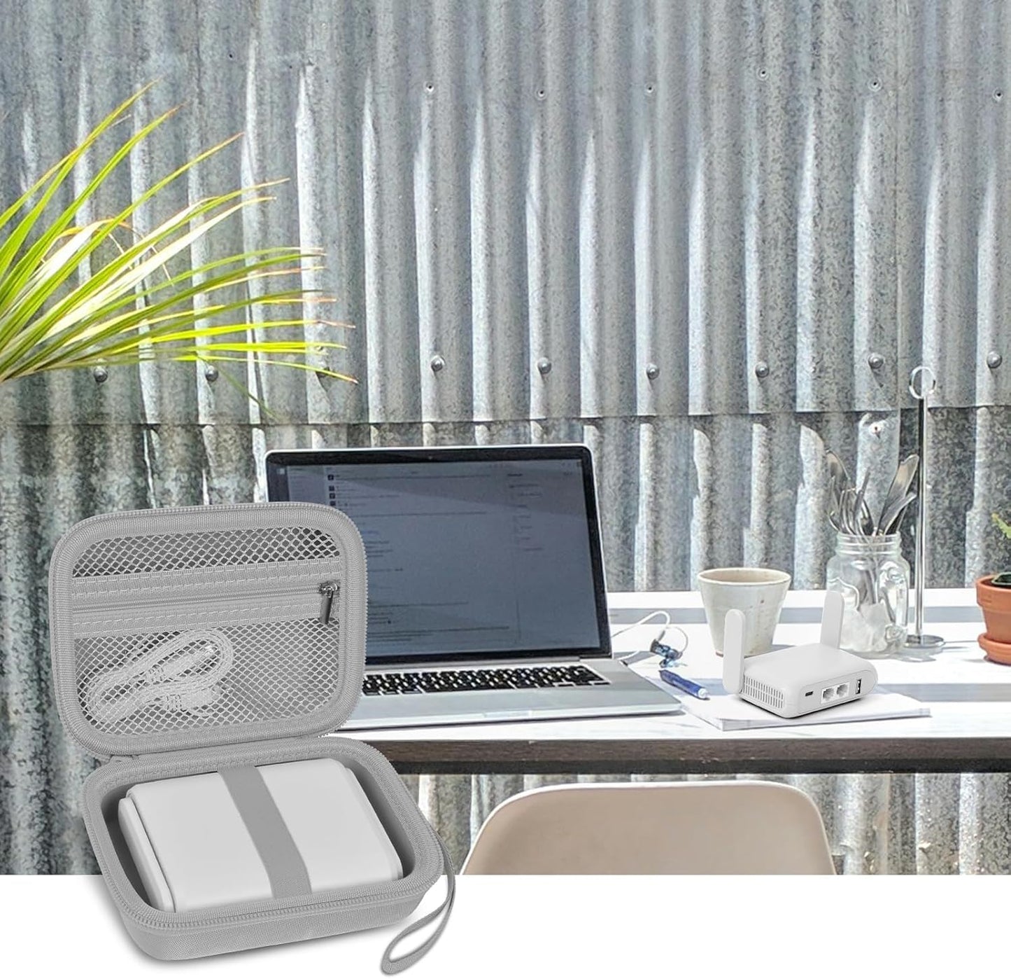 Case Compatible with GL SFT1200/ MT3000/ AXT1800/ MT1300/ A1300/ AR750S-Ext for Glinet Travel Router Wireless, Portable WiFi Storage Holder for Ethernet Cable & Power Adapter (Box Only) - Blue