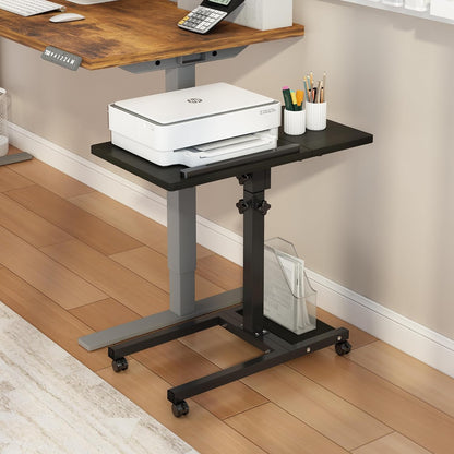 TigerDad Mobile Adjustable Height Laptop Stand PC Computer Portable Notebook Swivel Laptop Desk Rolling Table Desk Cart Tiltable with Wheels Casters& Mouse Pad Table
