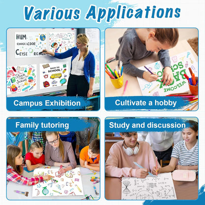 4 Pcs Small Trifold Poster Board, 21.4" x 14" Presentation Board, with Double Sided Tapes and Cardboard, White Corrugated Project Boards/Display Board for School Project/Science Fair Display Boards