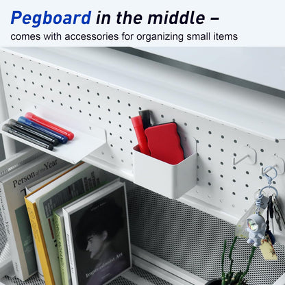 40 x 28 inch Mobile Magnetic Glass Whiteboard, Double-Sided Board with Felt Back and Storage for Office & Classroom, White