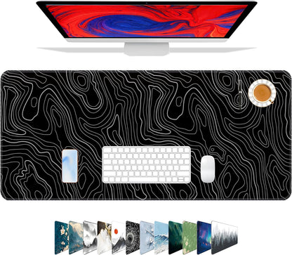 Galdas Mouse Pad For Gaming,Forest Background Pattern XXL XL Large Mouse Mat Long Extended MousePad Desk Mat Non-Slip Rubber Mice Pads Stitched Edges Thin (31.5 x 11.8 x 0.12 Inches) Tree