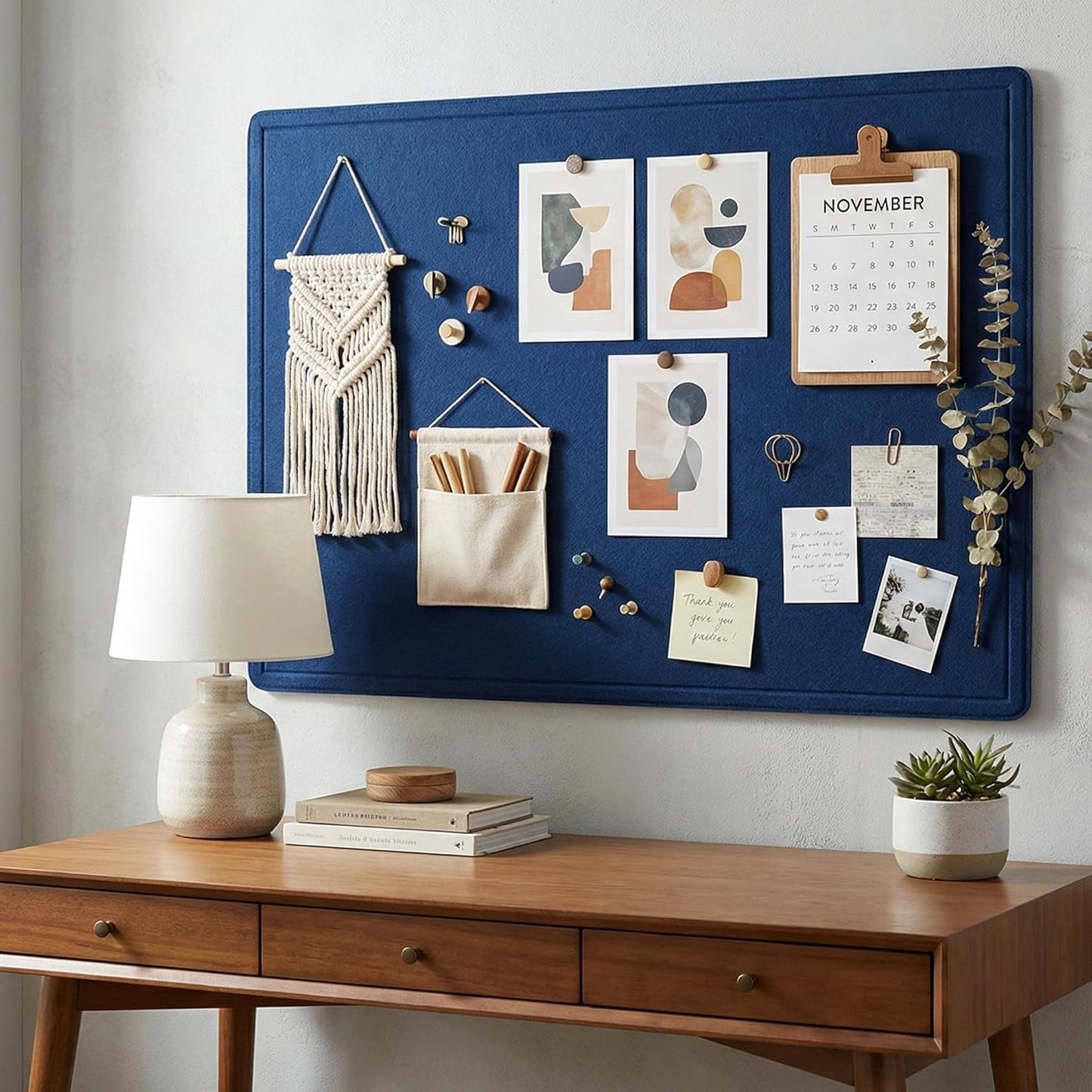 AKTOP Bulletin Board, 24" x 16" Foldable Felt Notice Pin Board for Wall, Decorative CorkBoard Photo Display Board with Self-Adhesive Tape, Vision Board Cork Board Alternative with 25 Pushpins - Latte