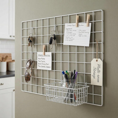 Kaforise Wire Wall Grid Panel, Multifunction Painted Photo Hanging Display and Wall Storage Organizer, Pack of 2, Size 25.6x17.7inch, Black