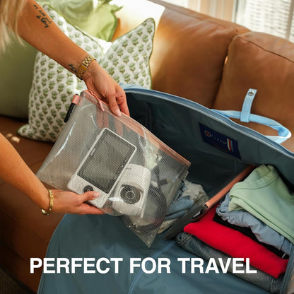 GOBAGS Air Production Multi‑Size Clear Zipper Pouch (4‑Pack) – Cable Organizer & Travel Gear Bag for Electronics, Camera Accessories, Tool Pouch & Small Tech Storage