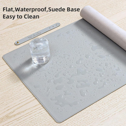Leather Desk Pad,Wolaile 36x17 inch Large Mouse Pad,Waterproof Non-Slip Writing Desk Blotter,Computer Mat Desktop Protector for Office Home,Black